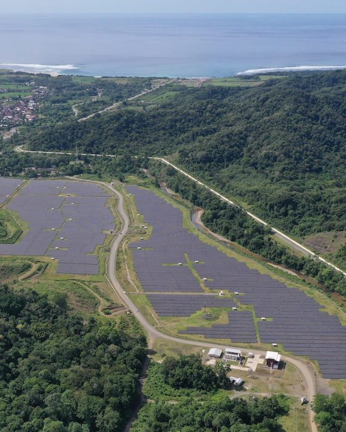 Solar PV with 26.8 MWp capacity, which is the biggest solar panel in Indonesia for mining activities